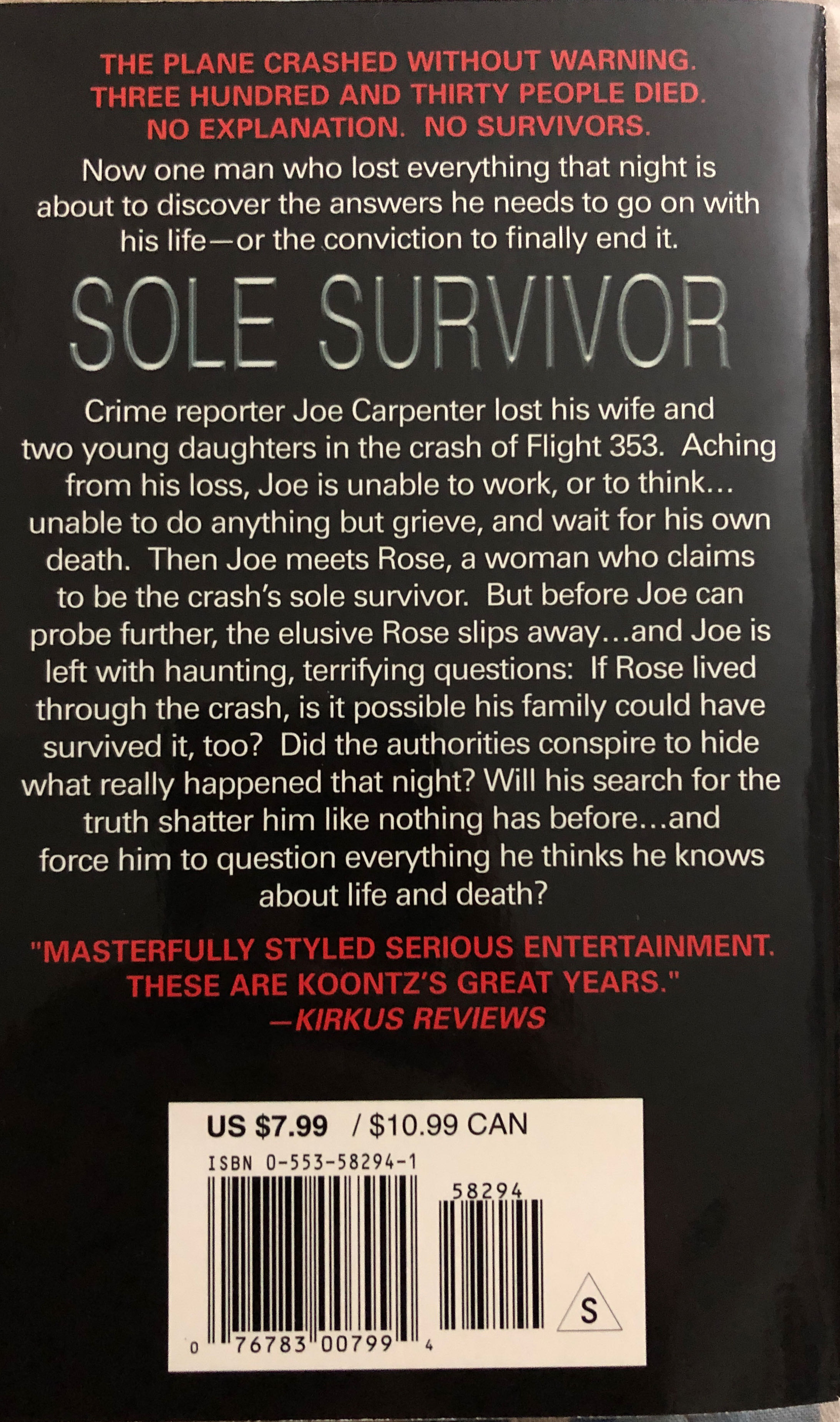 Sole Survivor - Dean Koontz (Bantam - Paperback) book collectible [Barcode 9780553582949] - Main Image 2