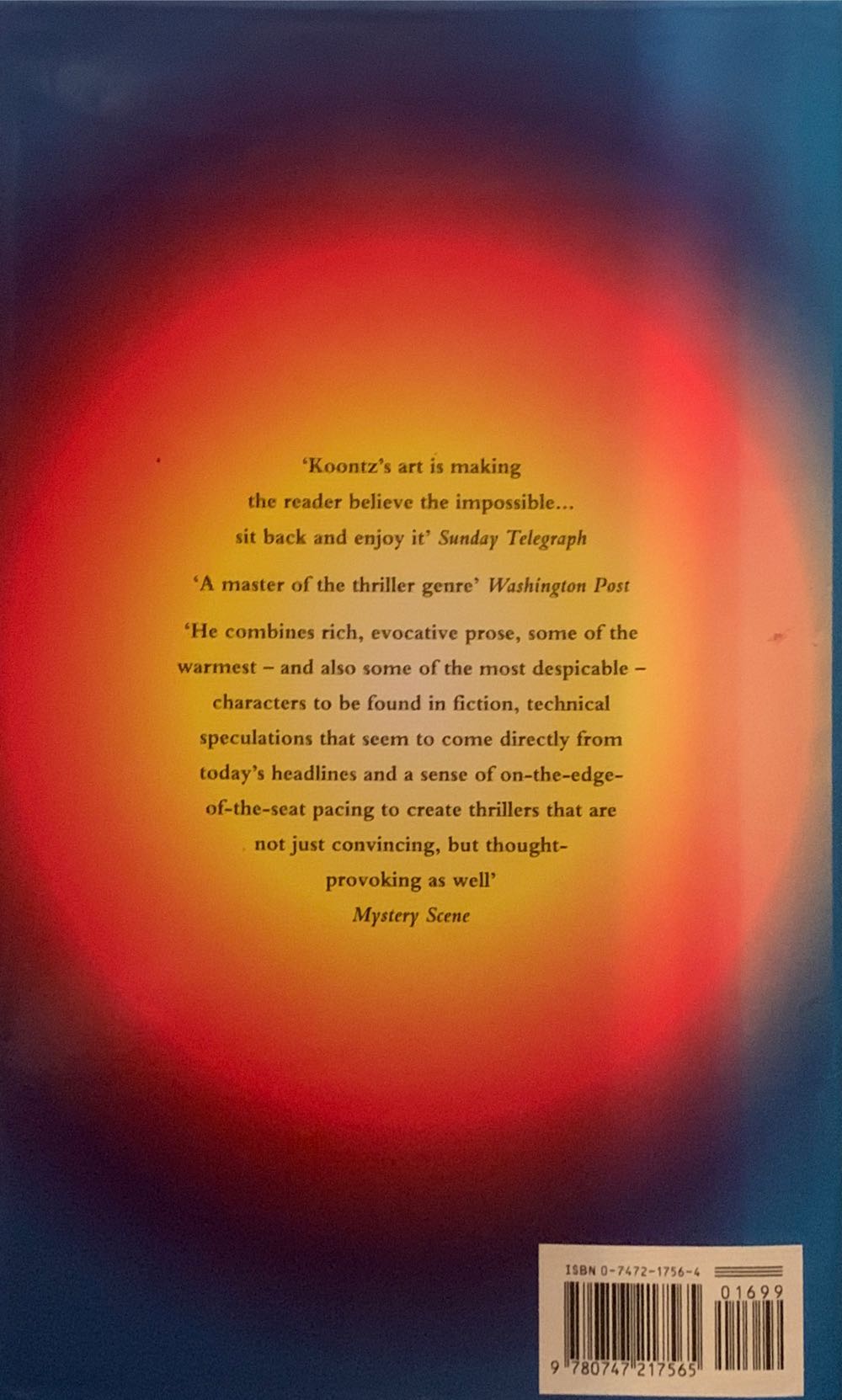 Sole Survivor - Dean Koontz (Headline | Feature - Hardcover) book collectible [Barcode 9780747217565] - Main Image 2