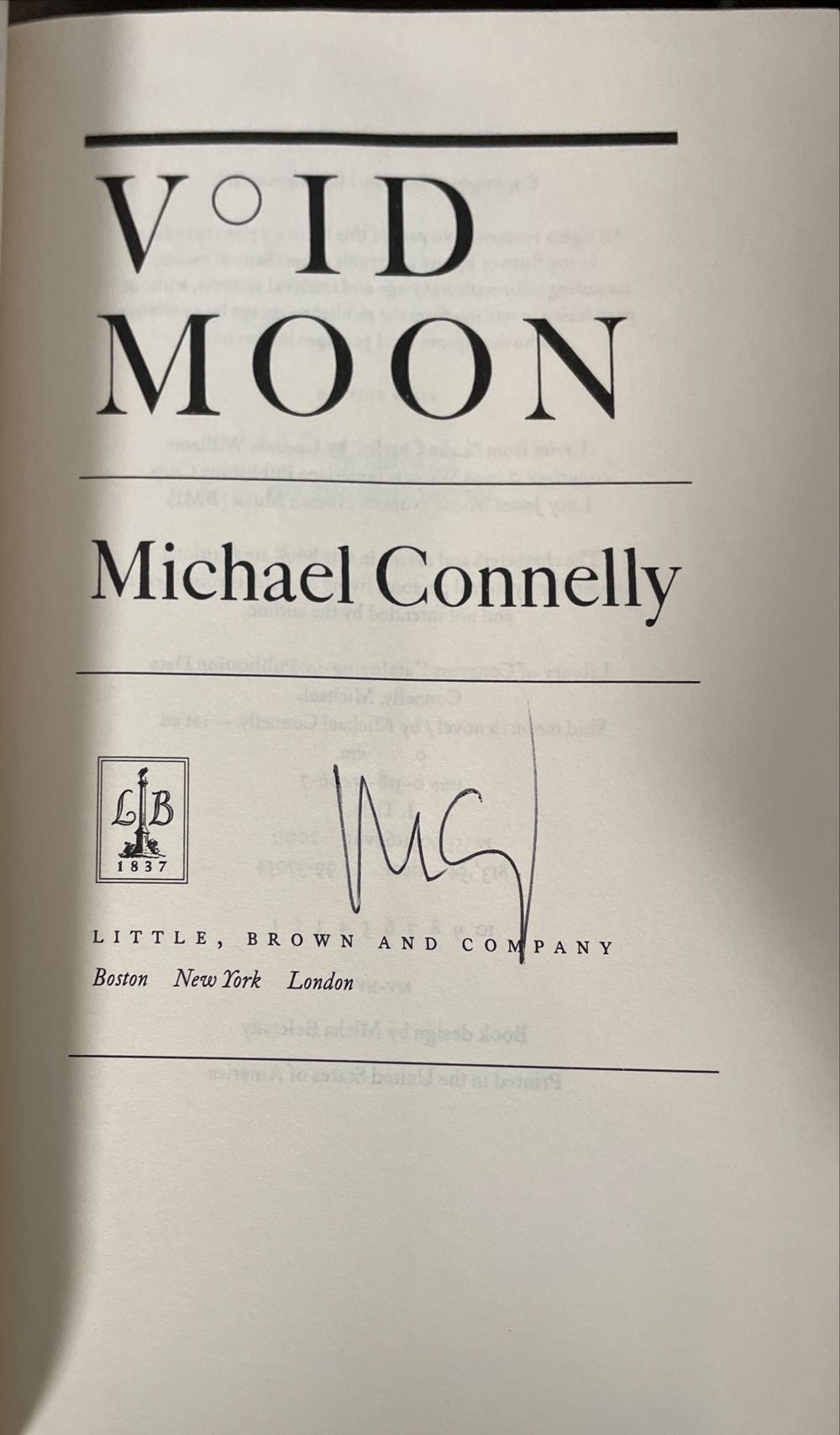 Void Moon - Michael Connelly (Little, Brown and Company - Hardcover) book collectible [Barcode 9780316154062] - Main Image 3