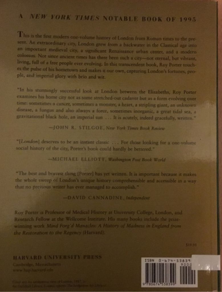 London  (Harvard University Press - Paperback) book collectible [Barcode 9780674538399] - Main Image 2