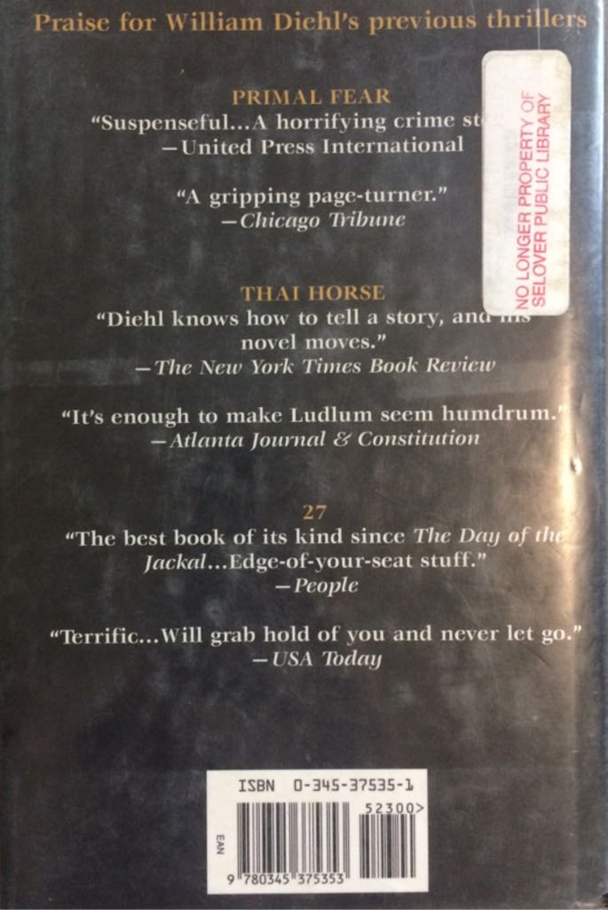 Show Of Evil - William Diehl (Ballantine Books - Hardcover) book collectible [Barcode 9780345375353] - Main Image 2