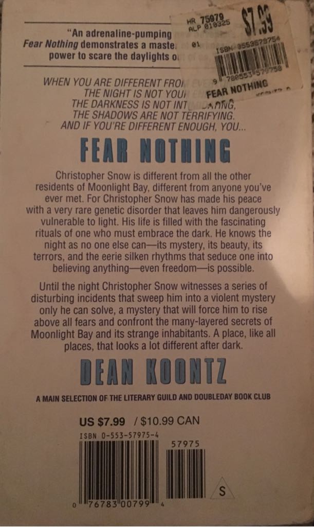 Fear Nothing - Koontz, Dean (Bantam - Paperback) book collectible [Barcode 9780553579758] - Main Image 2