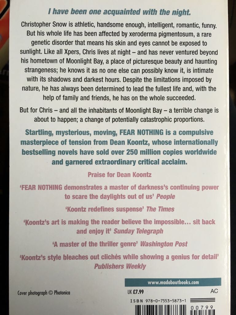 Fear Nothing - Dean Koontz (Headline - Paperback) book collectible [Barcode 9780755358731] - Main Image 2