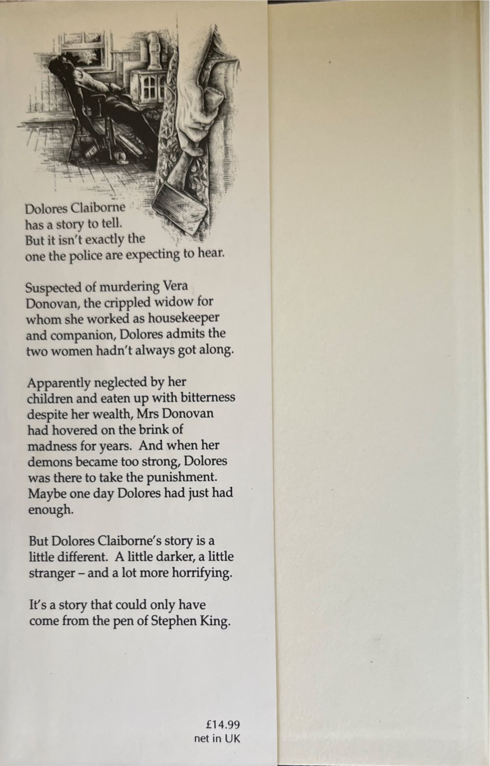 Dolores Claiborne - Stephen King (Hodder and Stoughton - Hardcover) book collectible [Barcode 9780340546727] - Main Image 3