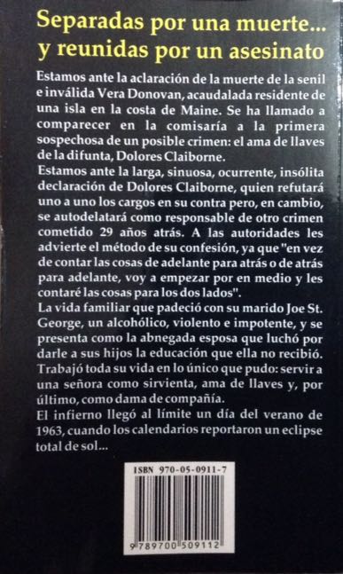 Dolores Claiborne  (Editorial Grijalbo) book collectible [Barcode 9789700509112] - Main Image 2