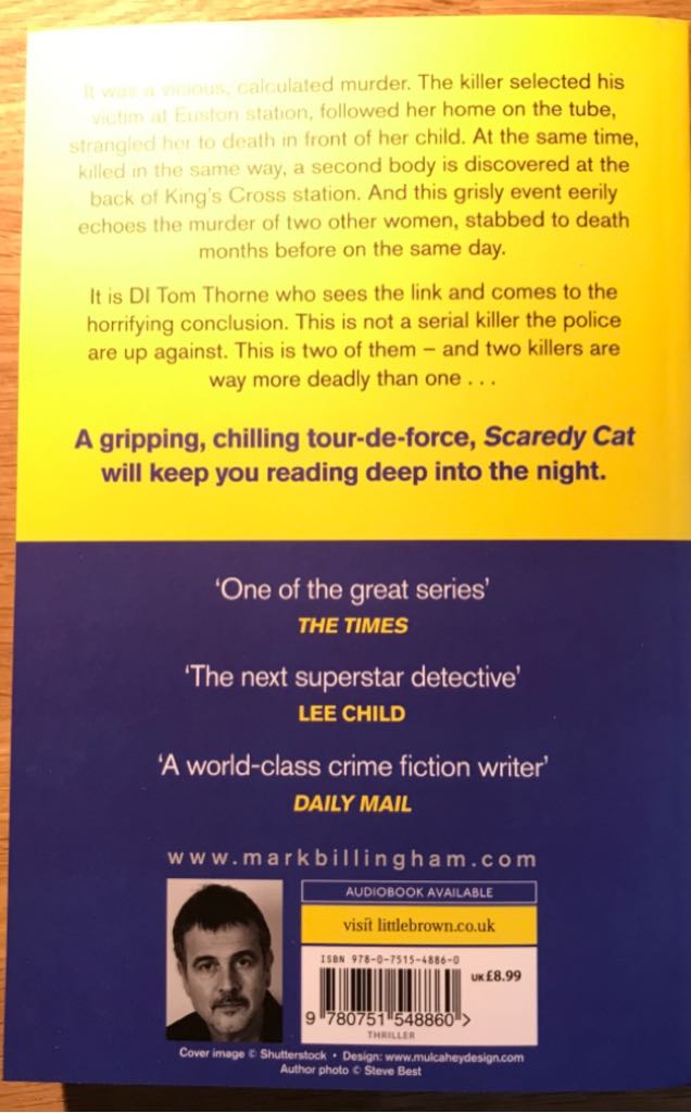 Scaredy Cat - Mark Billingham (Sphere - Paperback) book collectible [Barcode 9780751548860] - Main Image 2