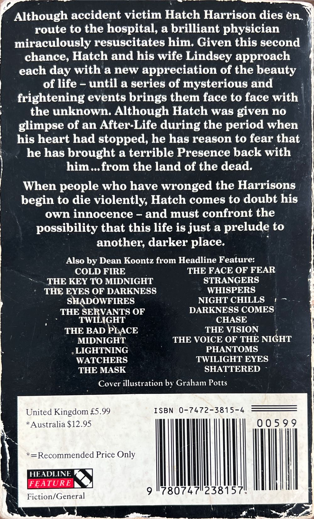 Hideaway - Dean Koontz (Headline Book Publishing - Trade Paperback) book collectible [Barcode 9780747238157] - Main Image 2