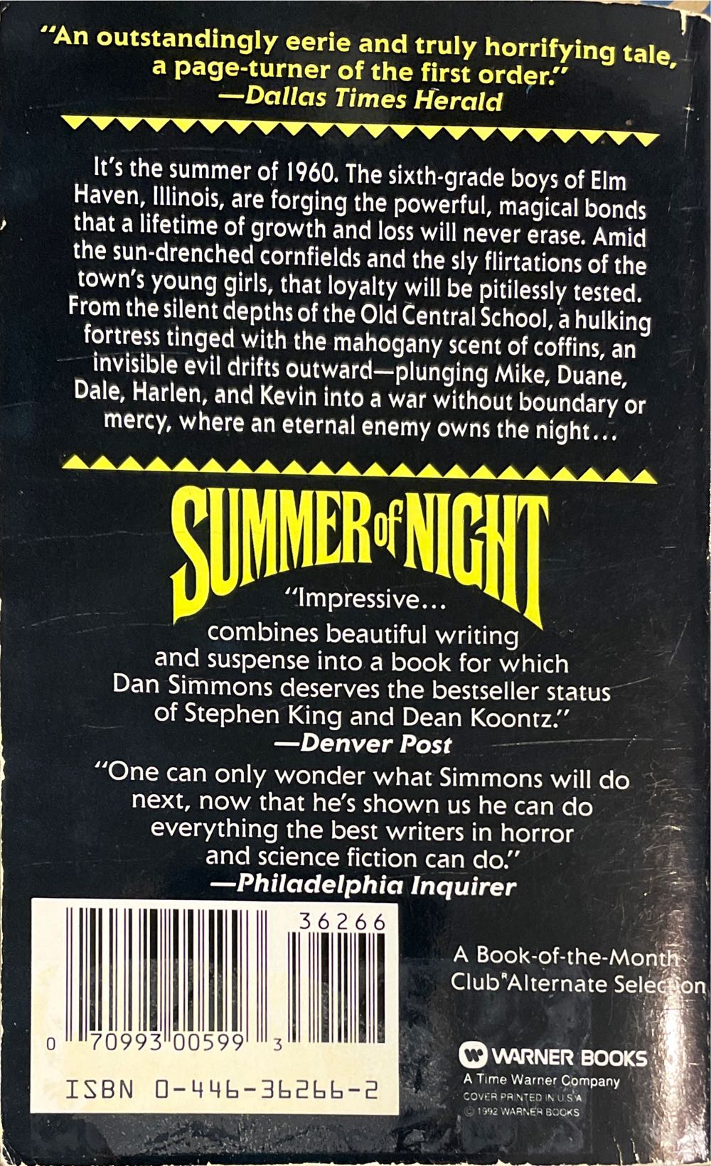 Summer Of Night - Dan Simmons (Warner - Paperback) book collectible [Barcode 9780446362665] - Main Image 2