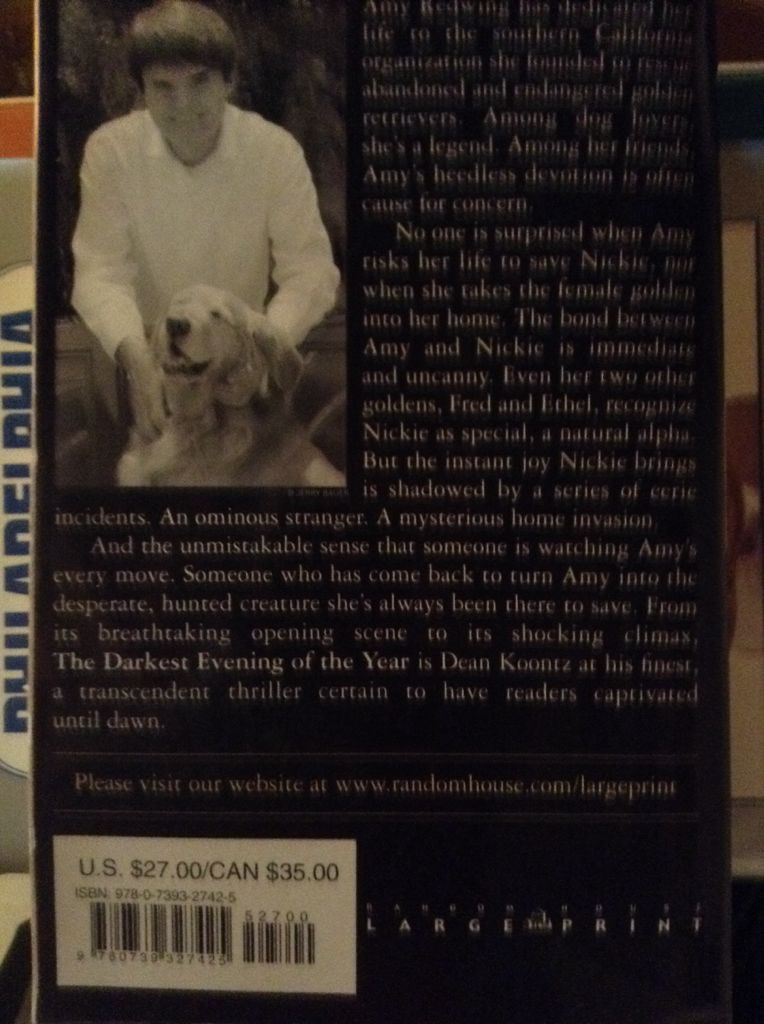 The Darkest Evening of the Year - Dean Koontz (Random House - Paperback) book collectible [Barcode 9780739327425] - Main Image 2