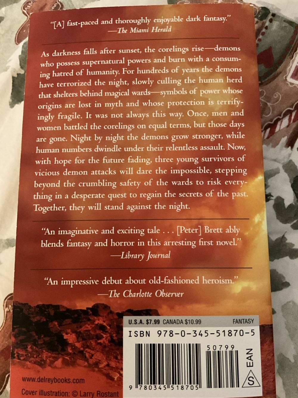 The Warded Man - Peter V. Brett (Ballantine Books - Paperback) book collectible [Barcode 9780345518705] - Main Image 2