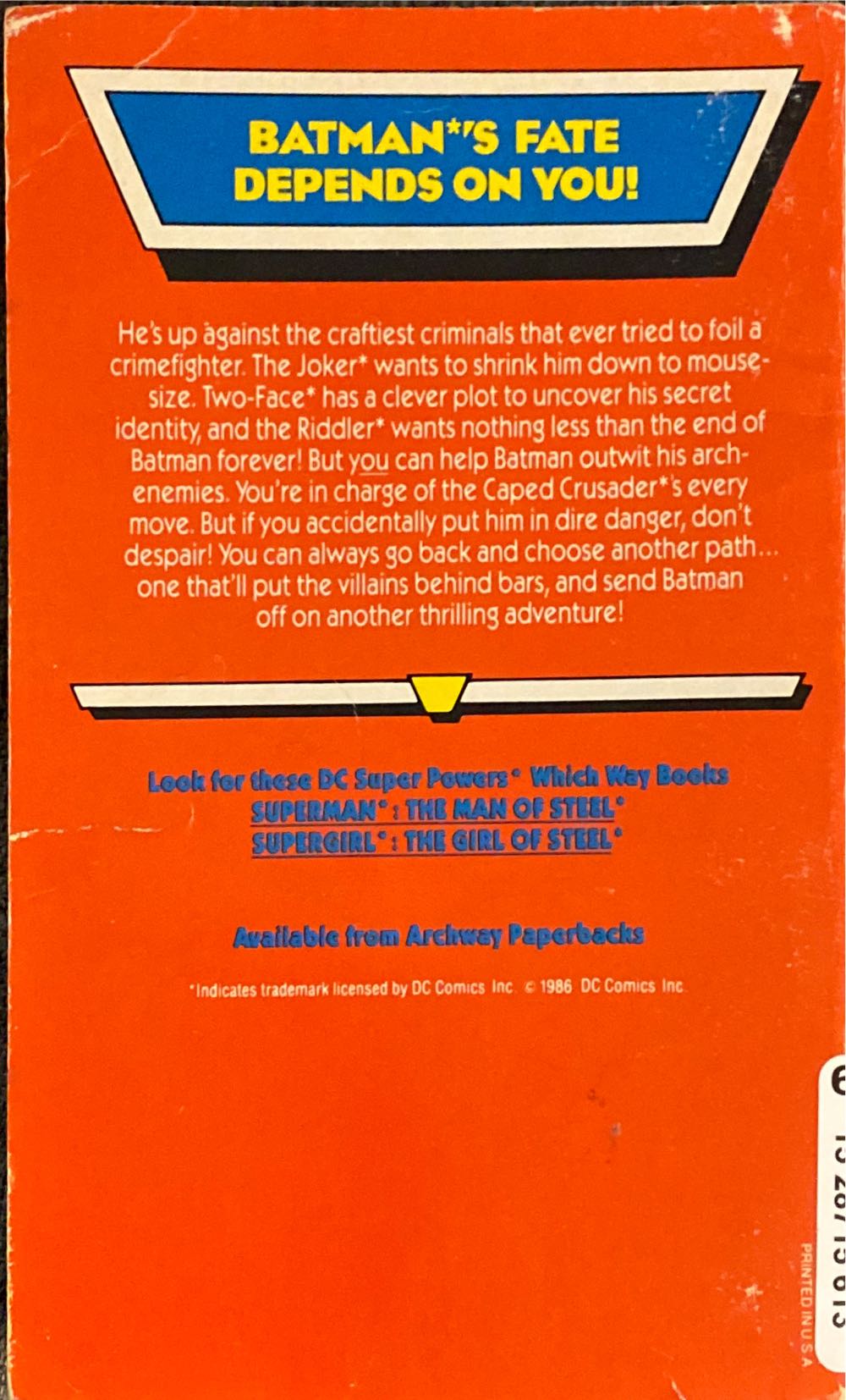 Batman : The Doomsday Prophecy - Richard Wenk (Heinle - Paperback) book collectible [Barcode 9780671683122] - Main Image 2