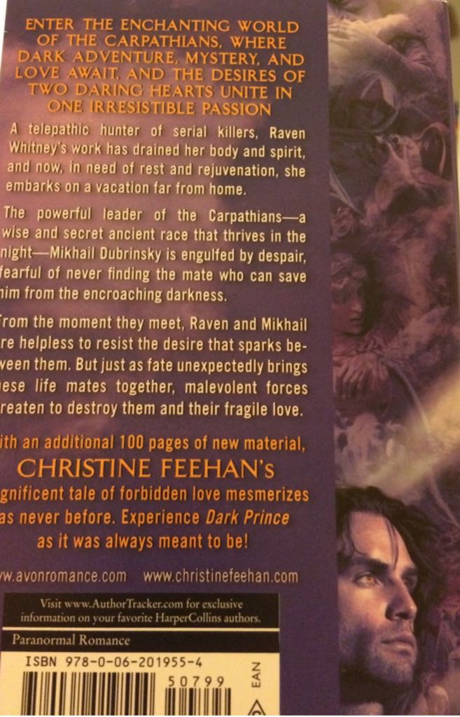 Dark Prince - Christine Feehan (Avon Books - Paperback) book collectible [Barcode 9780062019554] - Main Image 2
