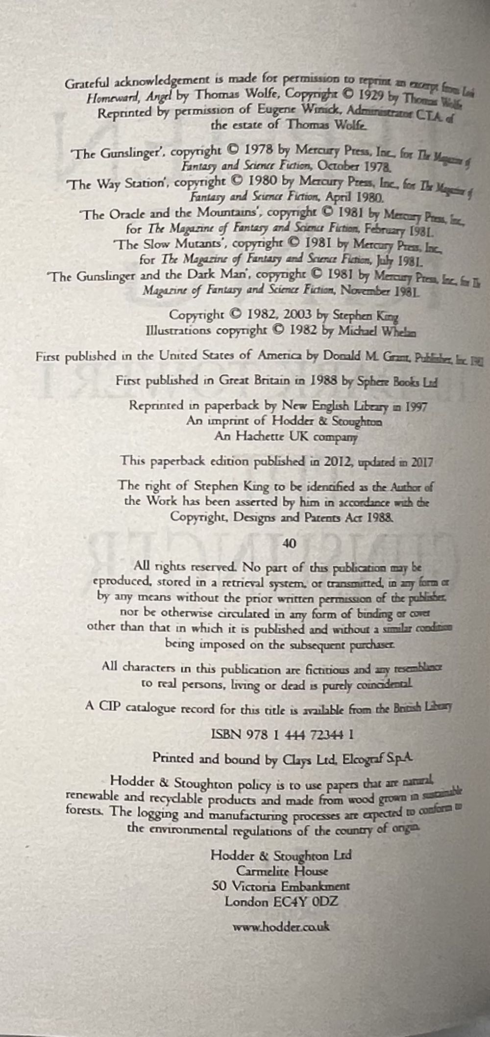 The Gunslinger - Stephen King (Hodder & Stoughton - Paperback) book collectible [Barcode 9781444723441] - Main Image 4