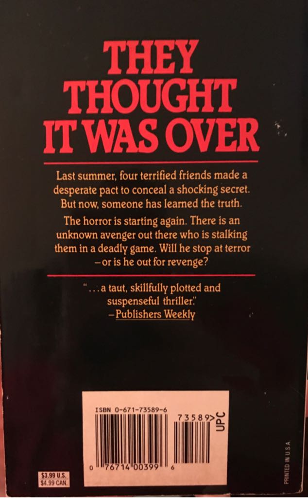 I Know What You Did Last Summer - Lois Duncan (Simon Spotlight Entertainment - Paperback) book collectible [Barcode 9780671735890] - Main Image 2