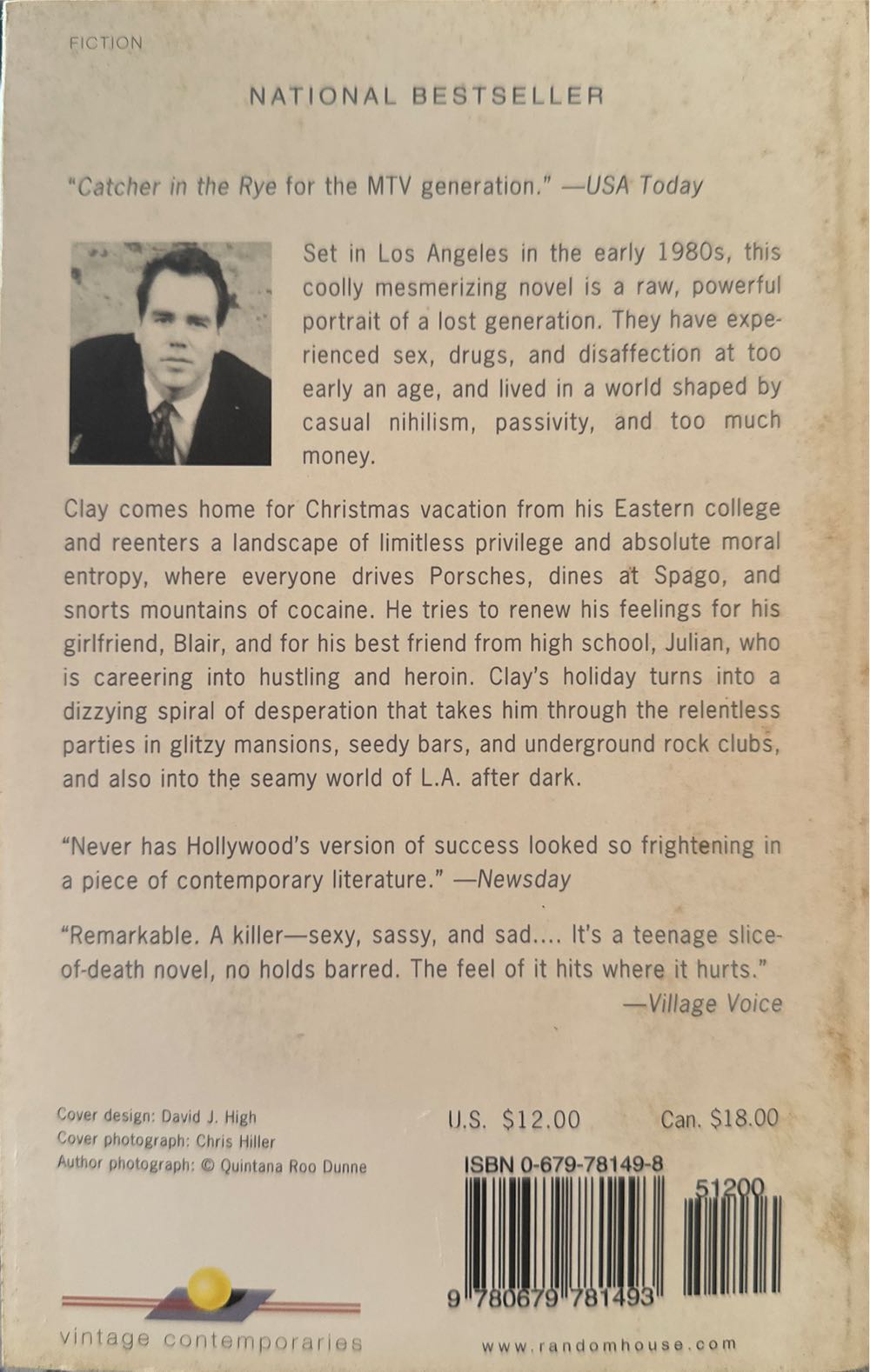 Less Than Zero - Bret Easton Ellis (Vintage Books - Paperback) book collectible [Barcode 9780679781493] - Main Image 2