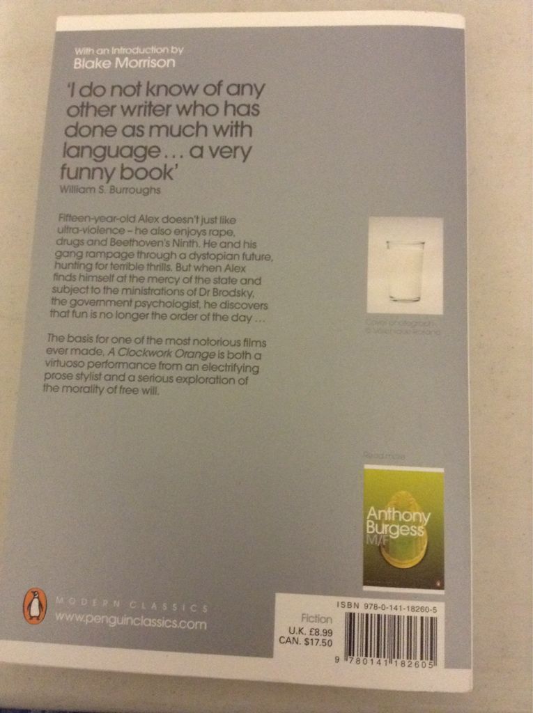 A Clockwork Orange - Anthony Burgess (Penguin Group - Paperback) book collectible [Barcode 9780141182605] - Main Image 2