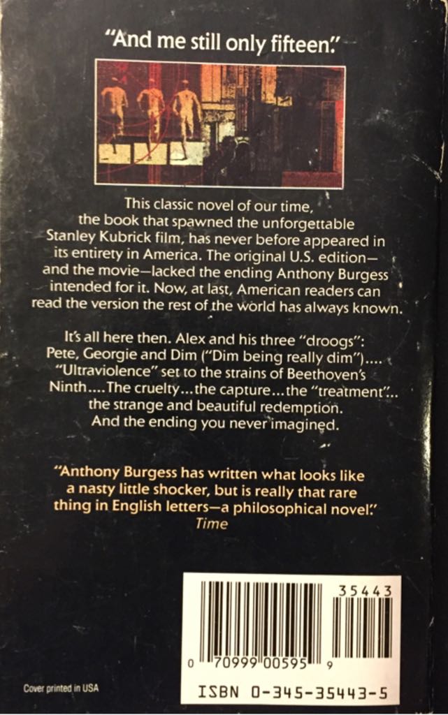 A Clockwork Orange - Anthony Burgess (Ballantine Books - Paperback) book collectible [Barcode 9780345354433] - Main Image 2
