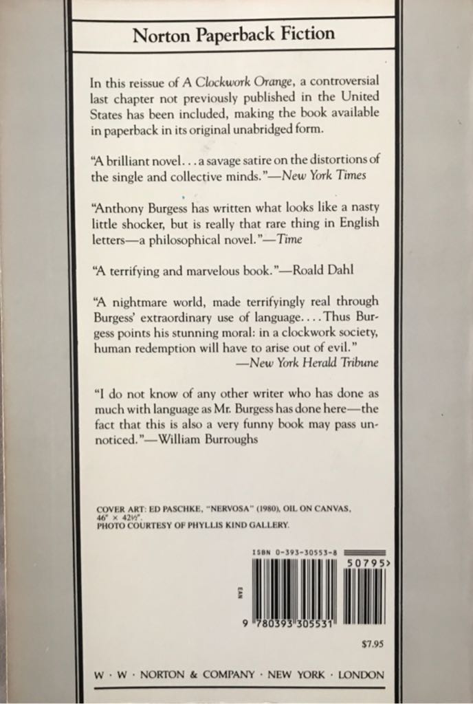 A Clockwork Orange - Anthony Burgess (W. W. Norton - Paperback) book collectible [Barcode 9780393305531] - Main Image 2