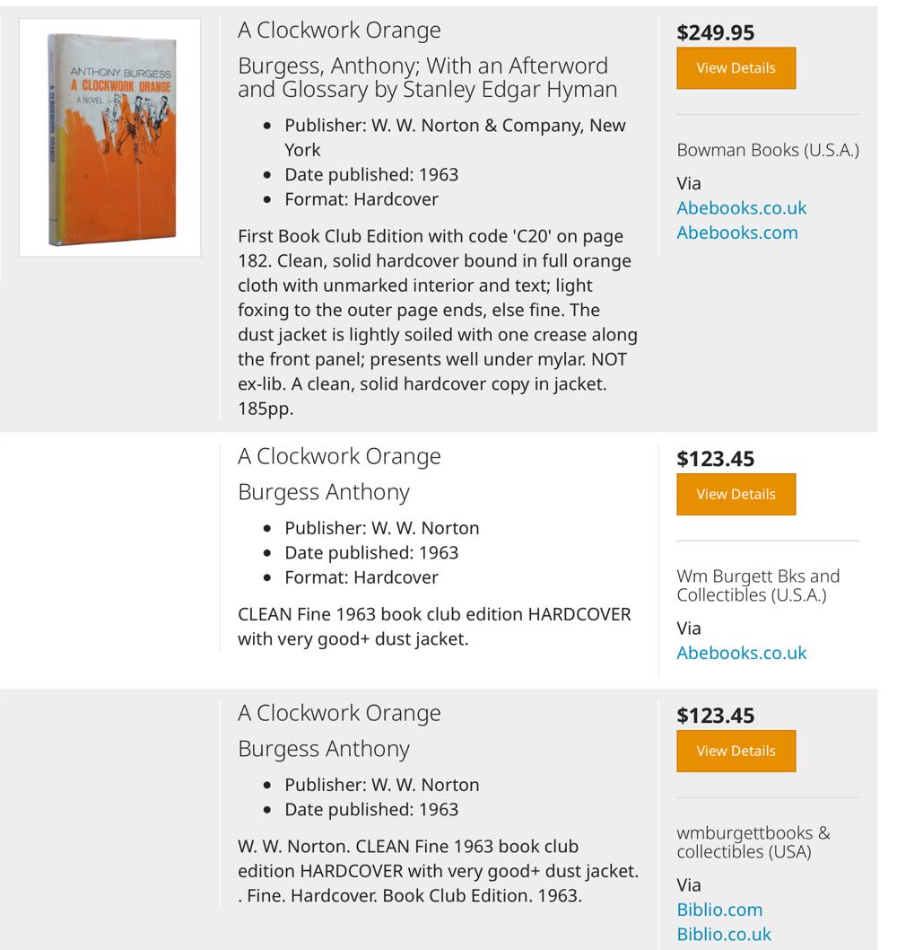 A Clockwork Orange - Anthony Burgess (W. W. Norton & Company - Hardcover) book collectible - Main Image 4