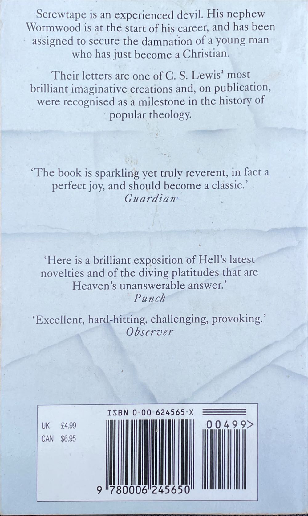 The Screwtape Letters - C.S. Lewis (Fount) book collectible [Barcode 9780006245650] - Main Image 3