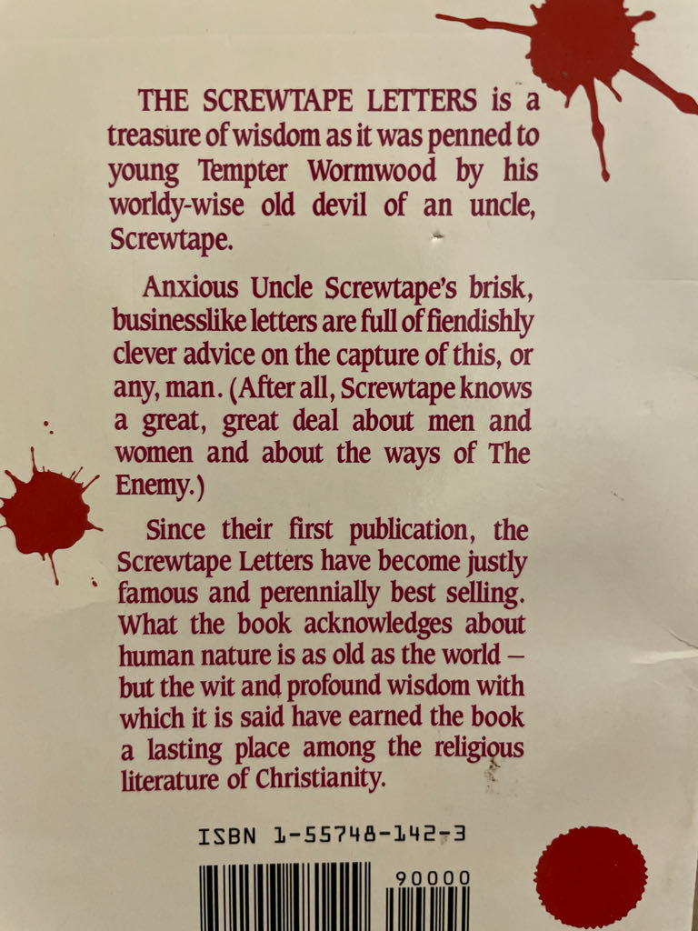 Lewis-Narnia: The Screwtape Letters - C.S. Lewis (Barbour Publishing) book collectible [Barcode 9781557481429] - Main Image 2