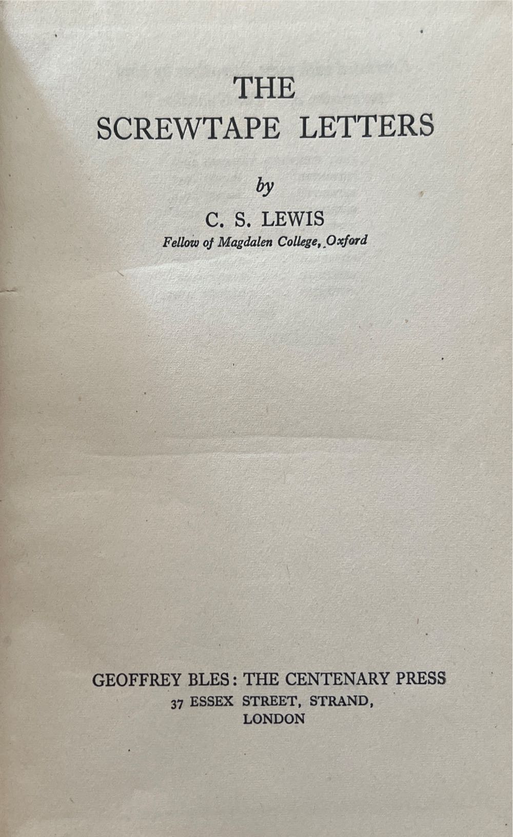 The Screwtape Letters - C.S. Lewis (Blackstone Audio - Audiobook) book collectible - Main Image 2