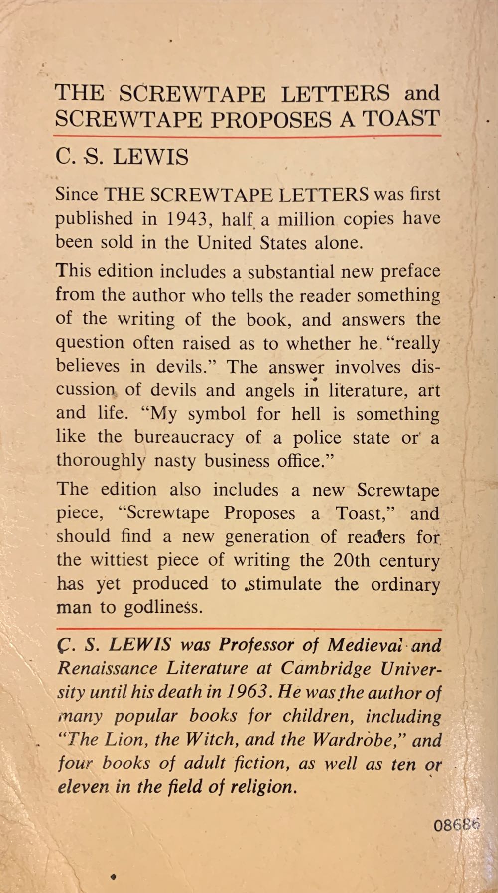 The Screwtape Letters - C. S. Lewis (MacMillan Paperbacks - Paperback) book collectible - Main Image 2