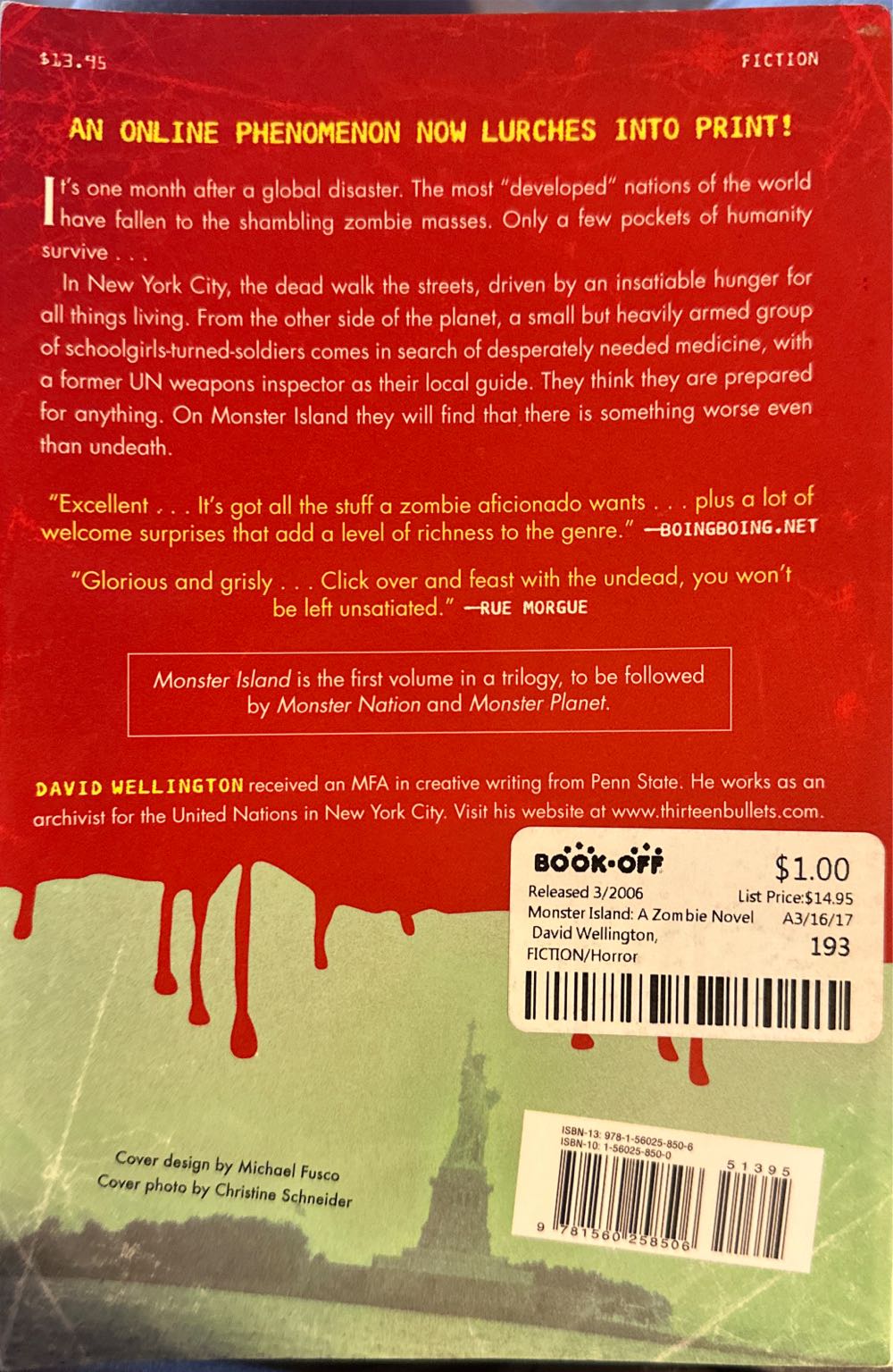 Monster Island - David Wellington (Running Press - Trade Paperback) book collectible [Barcode 9781560258506] - Main Image 2