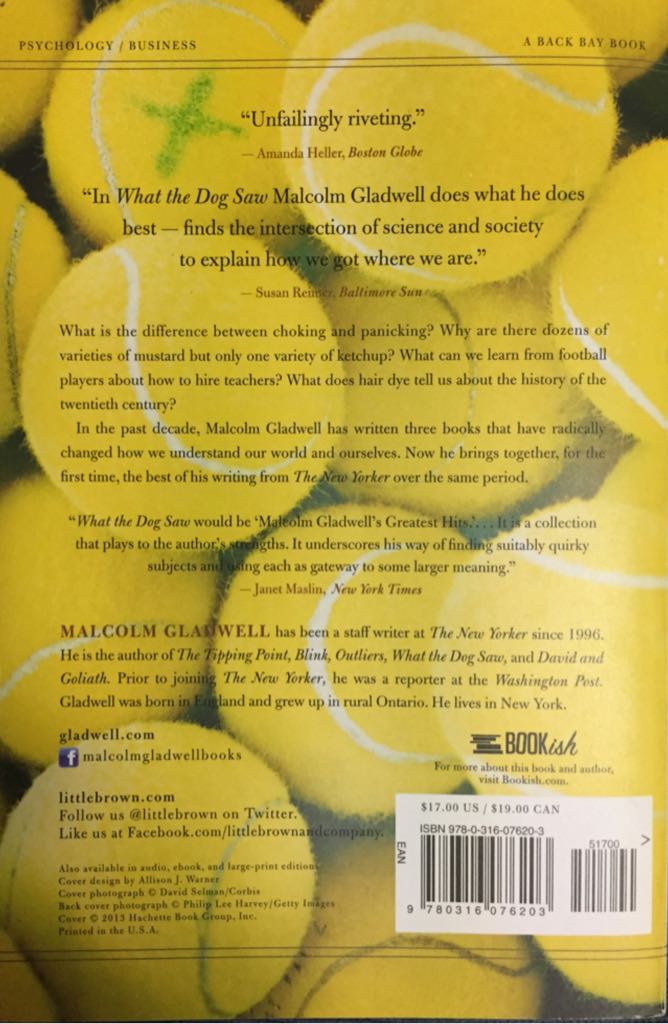 What the Dog Saw - Malcolm Gladwell (Back Bay Books - Paperback) book collectible [Barcode 9780316076203] - Main Image 2