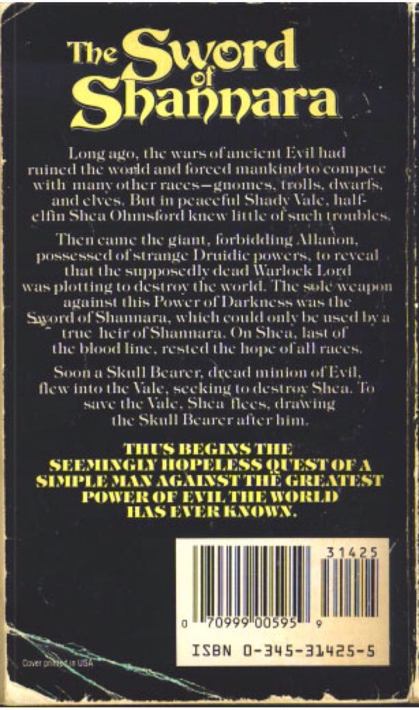 The Shannara Trilogy, Book 1: The Sword of Shannara - Terry Brooks (Del Rey - Paperback) book collectible [Barcode 9780708813447] - Main Image 2