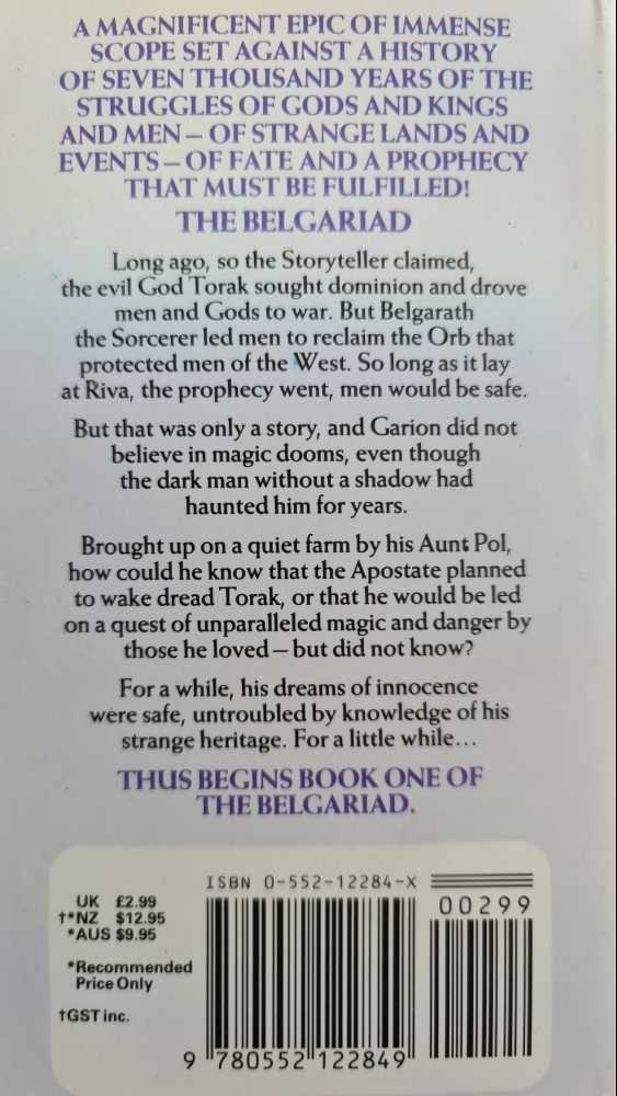 1 Pawn Of Prophecy - David Eddings (Corgi - Paperback) book collectible [Barcode 9780552122849] - Main Image 2