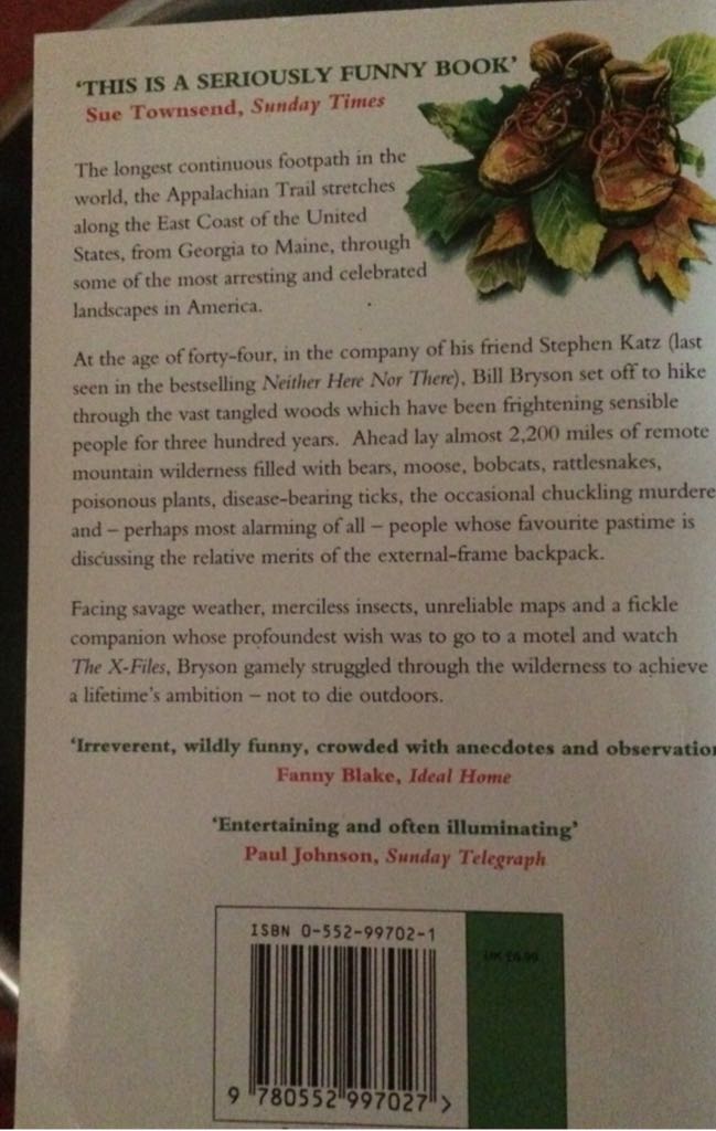 A Walk in the Woods - Bill Bryson (Black Swan - Paperback) book collectible [Barcode 9780552997027] - Main Image 2