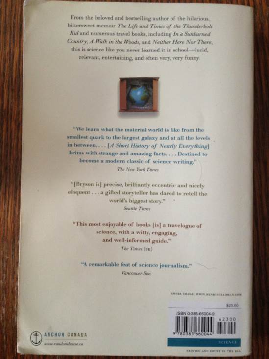 A Short History Of Nearly Everything - Bill Bryson (Doubleday Canada - Paperback) book collectible [Barcode 9780385660044] - Main Image 2