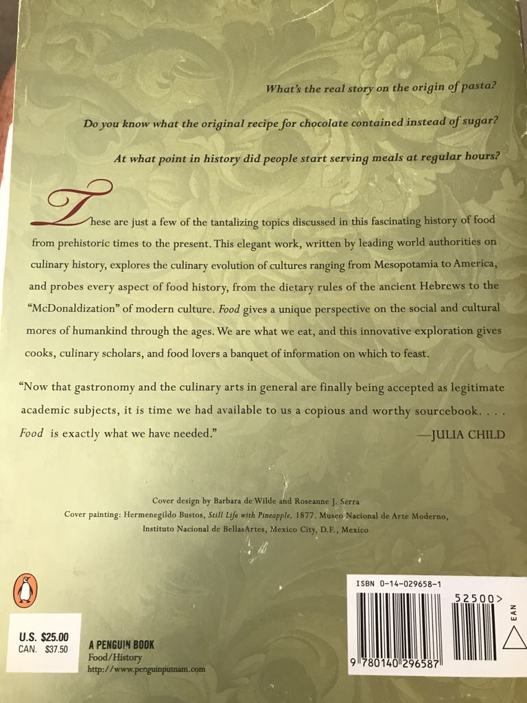 Food - Massimo Montanari (Penguin Group USA) book collectible [Barcode 9780140296587] - Main Image 2