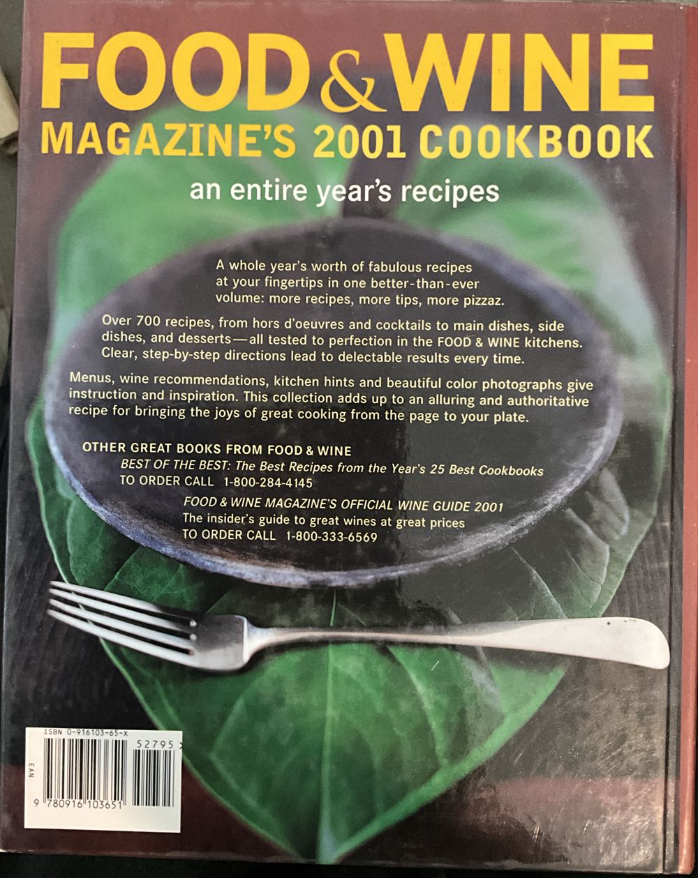 Food & Wine Annual Cookbook 2001 - Food & Wine (American Express Publishing - Hardcover) book collectible [Barcode 9780916103651] - Main Image 2