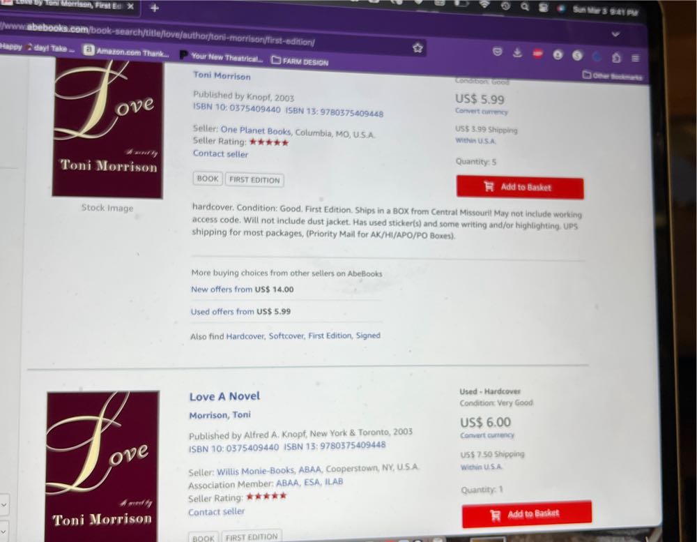 Love - Toni Morrison (Knopf Publishing Group - Hardcover) book collectible [Barcode 9780375409448] - Main Image 4