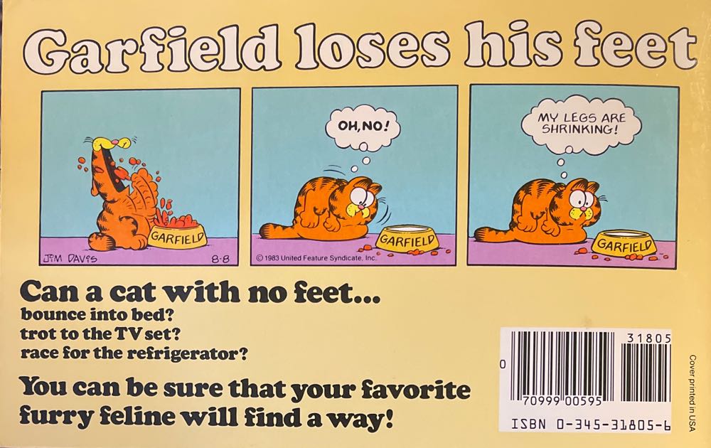 Garfield #9: Garfield Loses His Feet - Jim Davis (Ballentine Books - Paperback) book collectible [Barcode 0345318056] - Main Image 2