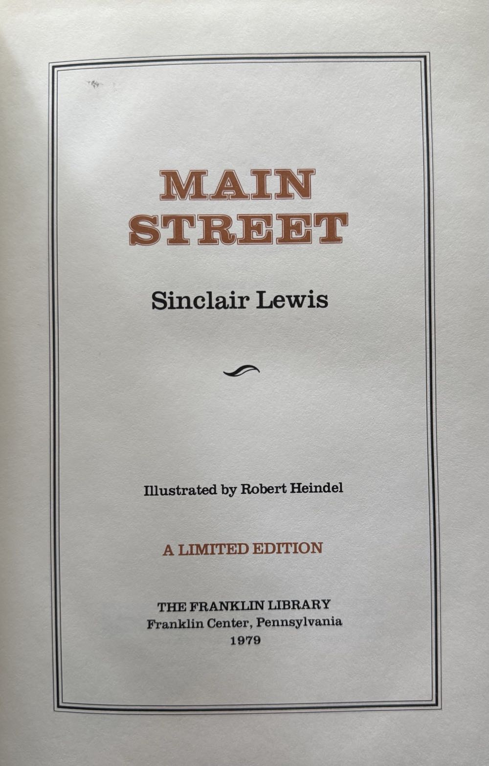 Main Street - Sinclair Lewis (The Franklin Library - Calf-Binding) book collectible - Main Image 3
