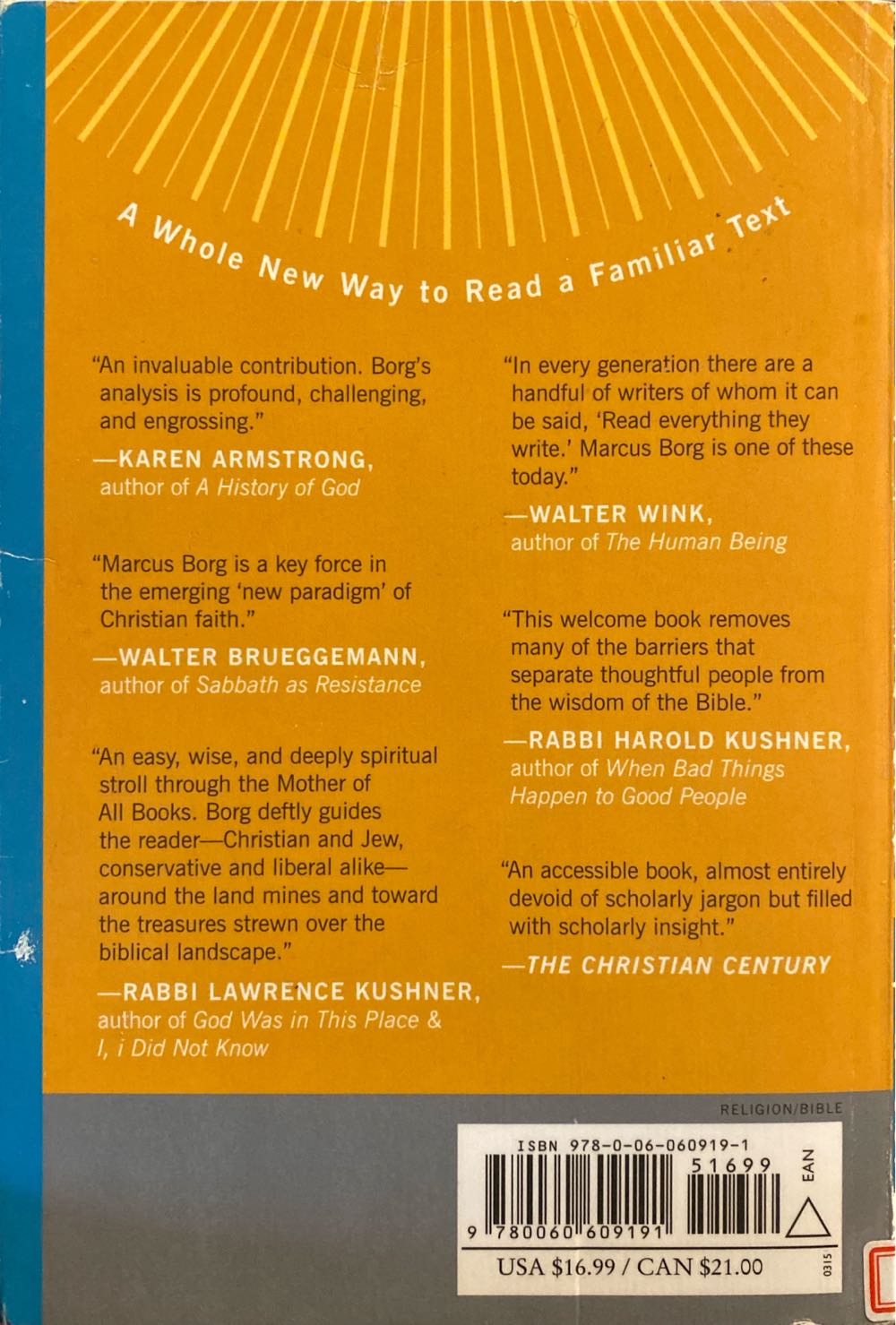 Reading the Bible Again for the First TimeTaking the Bible Seriously but Not Literally Marcus J. BorgNON-FICTION ENGLISH - Marcus J. Borg (HarperCollins - Paperback) book collectible [Barcode 9780060609191] - Main Image 2