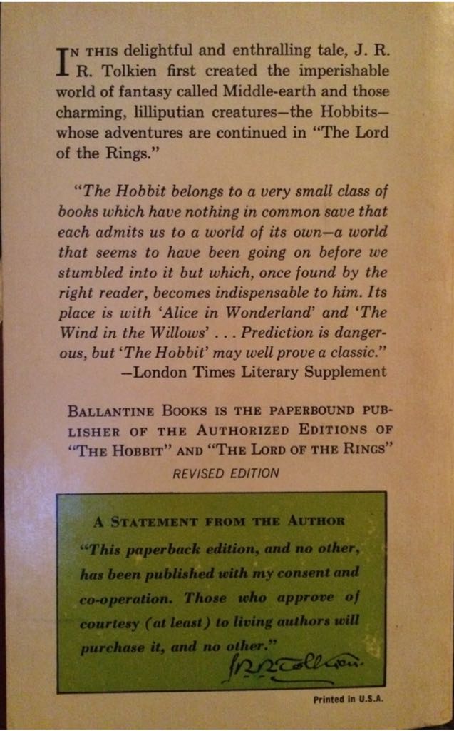 The Hobbit  - J. R. (Ballantine Books - Paperback) book collectible - Main Image 2