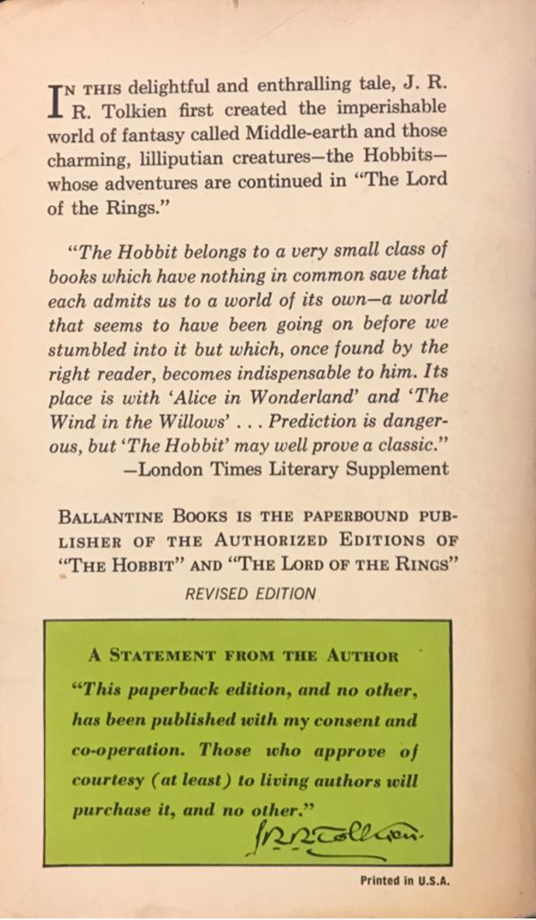 The Hobbit  - J. R. (Ballentine Books - Trade Paperback) book collectible - Main Image 2