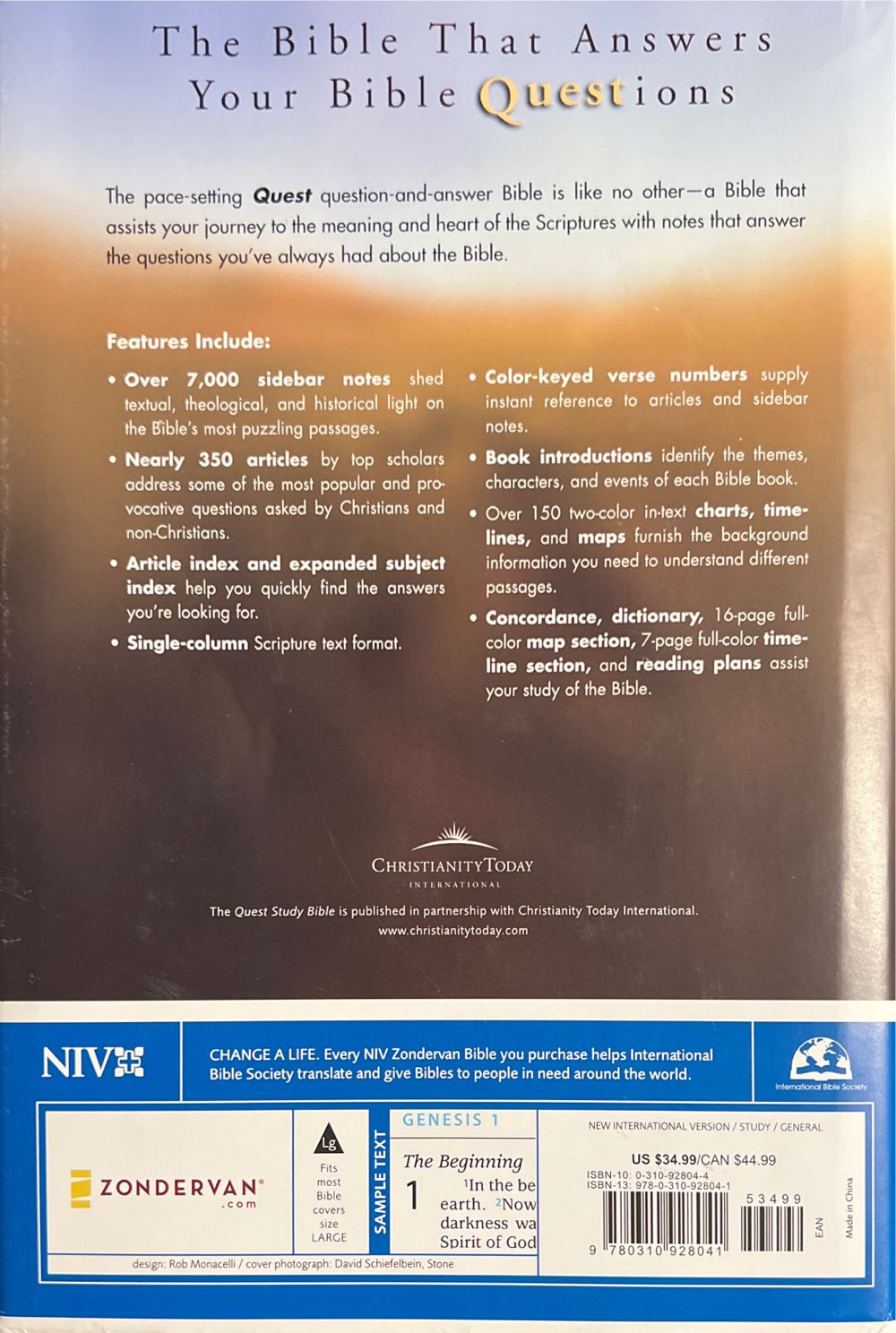 Quest Study Bible: New International Version - The Bible, New International Version (Zonverdan - Hardcover) book collectible [Barcode 9780310928041] - Main Image 2