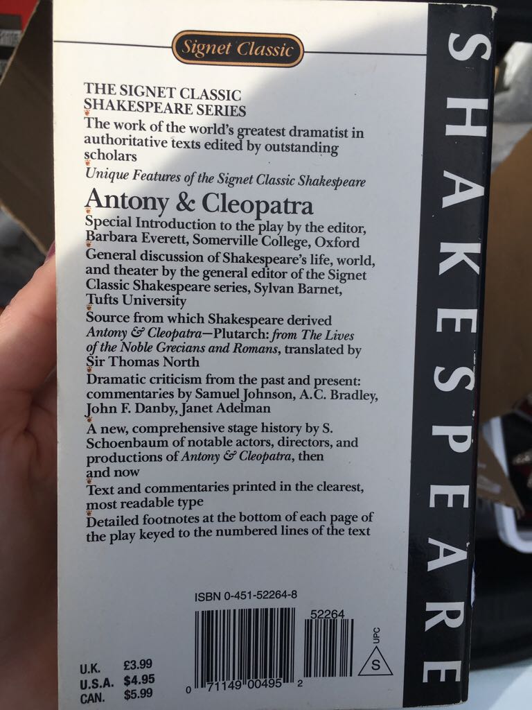 Antony And Cleopatra - William Shakespeare book collectible [Barcode 9780451522641] - Main Image 2