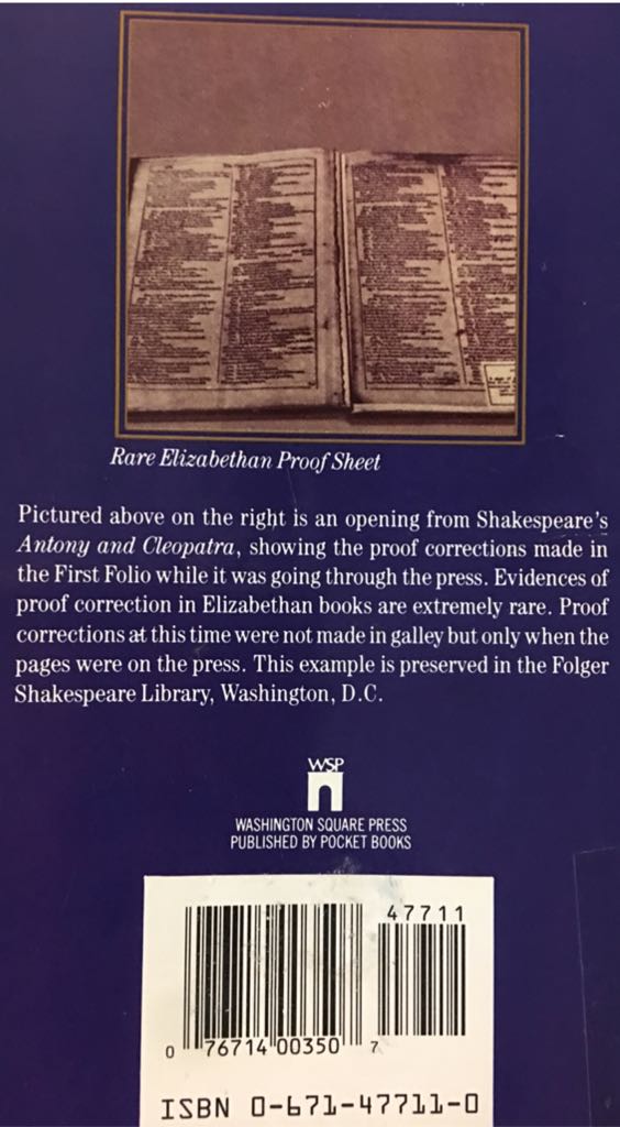 Antony and Cleopatra - William Shakespeare (Oxford University Press) book collectible [Barcode 9780671477110] - Main Image 2