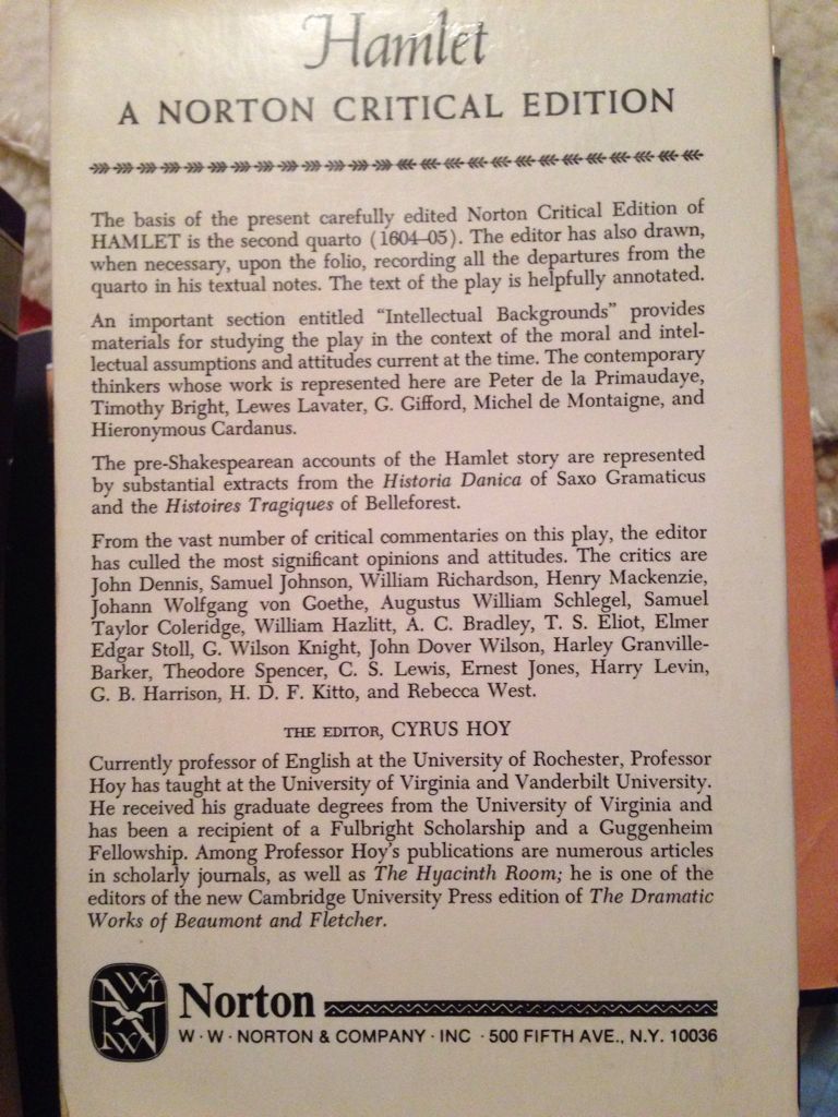 Hamlet - William Shakespeare (W. W. Norton - Paperback) book collectible [Barcode 9780393095913] - Main Image 2