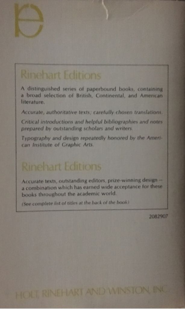 Hamlet  (Rinehart Editions - Paperback) book collectible - Main Image 2