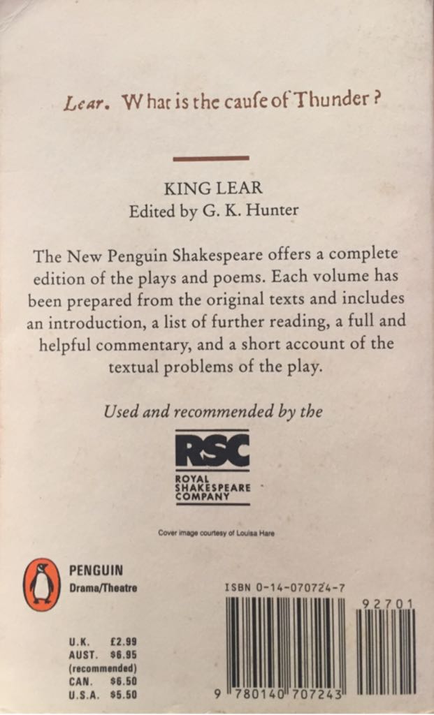 King Lear - William Shakespeare (Penguin - eBook) book collectible [Barcode 9780140707243] - Main Image 2