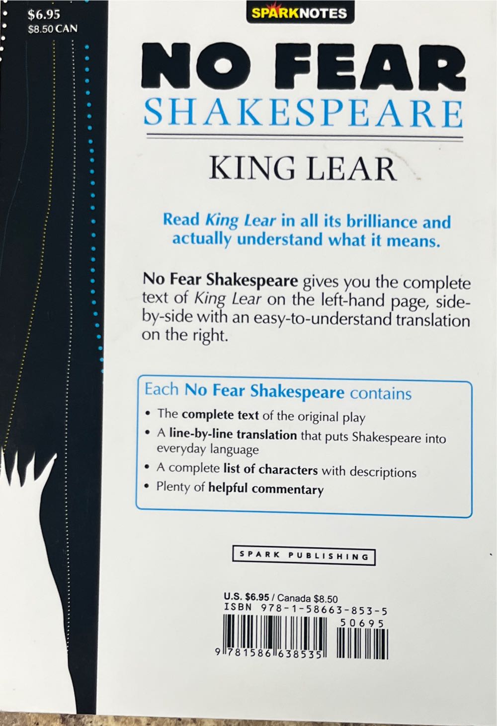 No Fear Shakespeare: King Lear - William Shakespeare (Spark Notes - Paperback) book collectible [Barcode 9781586638535] - Main Image 3
