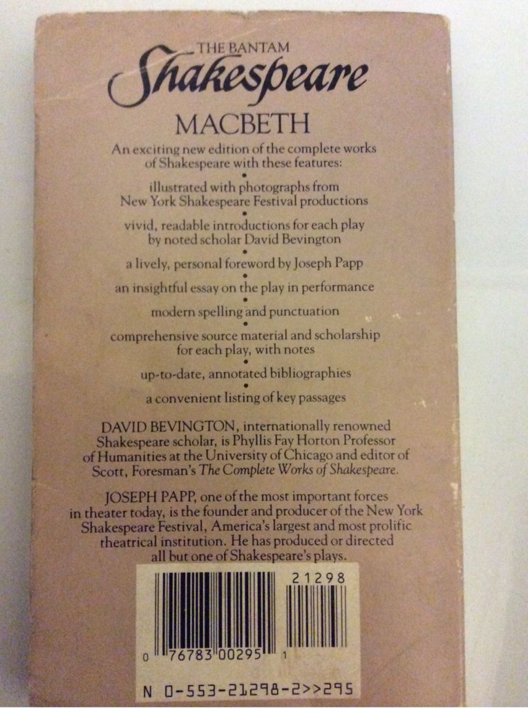 Macbeth - William Shakespeare (Paperback) book collectible [Barcode 9780553212983] - Main Image 2