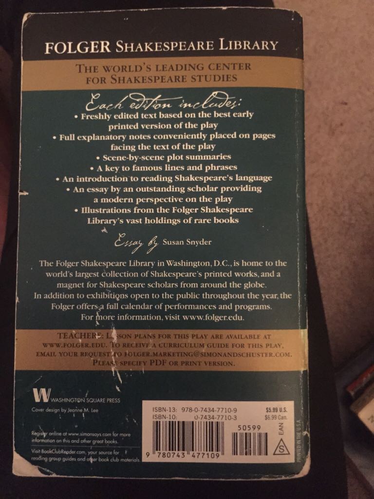 Macbeth - William Shakespeare (Folger Shakespeare Library - Paperback) book collectible [Barcode 9780743477109] - Main Image 2